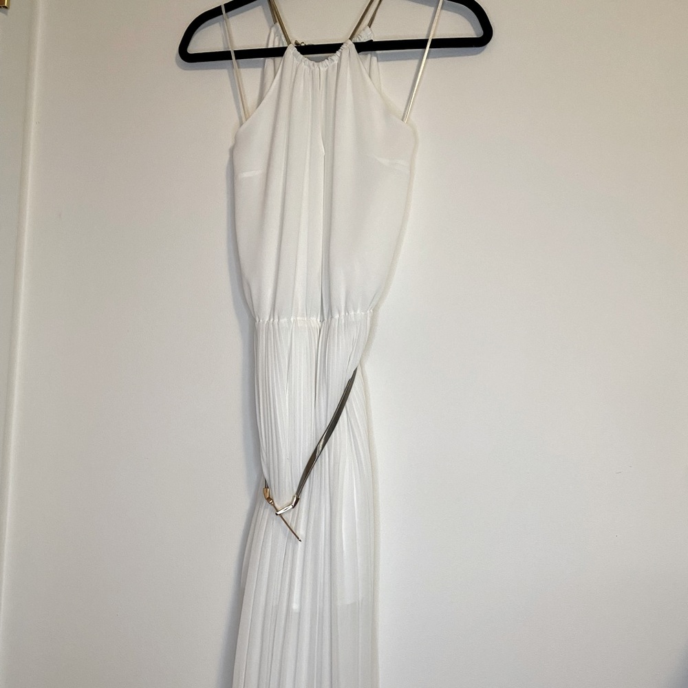 ASOS Oasis White Pleated Maxi Dress